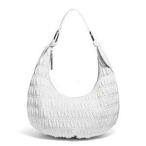 House of Want How We Saunter Boette Vegan Leather Shoulder Bag White Shirring